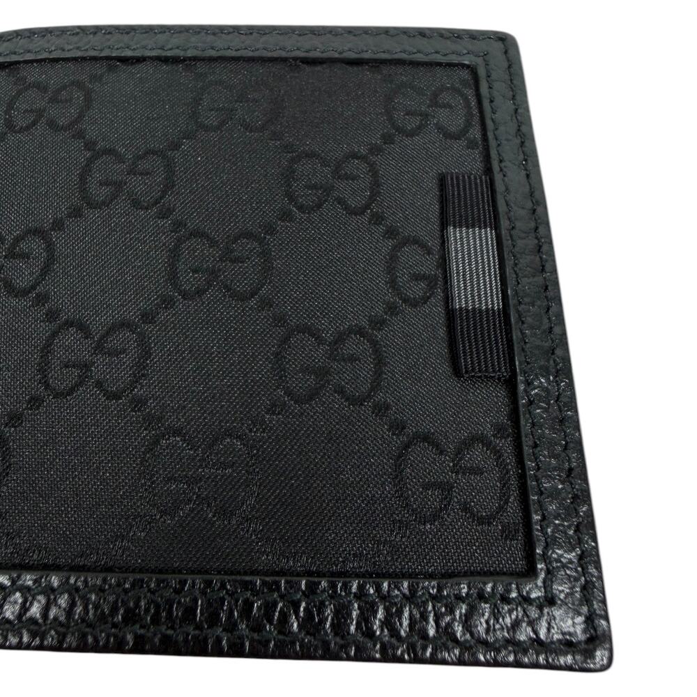 Gucci GG Monogram Canvas Bi-Fold Wallet Leather Trim Black 260987 - Picture 9 of 10